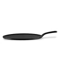 Black frying pan on a white background