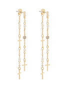 Cross Charm Threader Earrings