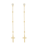 Cross Linear Drop Earrings