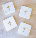 Cross Marble Coaster Set