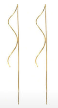 Curved Wave Tassel Earrings