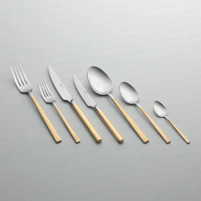 DALYAN GOLD+SANDBLAST - 89 PIECE - 12 PERSON - BOXED CUTLERY SET