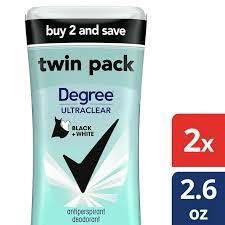 DEGREE ULTRA CLEAR LONG LASTING WOMENS ANTIPERSPIRANT DEODORANT TWIN PK 2.6 OZ #ROCK VALUE-ORDER BY TUESDAY EVENING OCT 27 ARRIVING NOV 04  FOR DELIVERY#