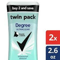 DEGREE ULTRA CLEAR LONG LASTING WOMENS ANTIPERSPIRANT DEODORANT TWIN PK 2.6 OZ #ROCK VALUE-ORDER BY TUESDAY EVENING OCT 27 ARRIVING NOV 04  FOR DELIVERY#