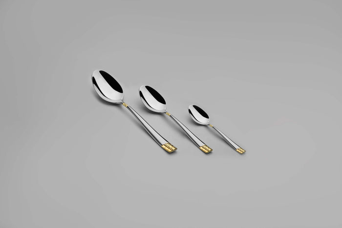 DIDIM GOLD+SANDBLAST - 89 PIECE - 12 PERSON - BOXED CUTLERY SET