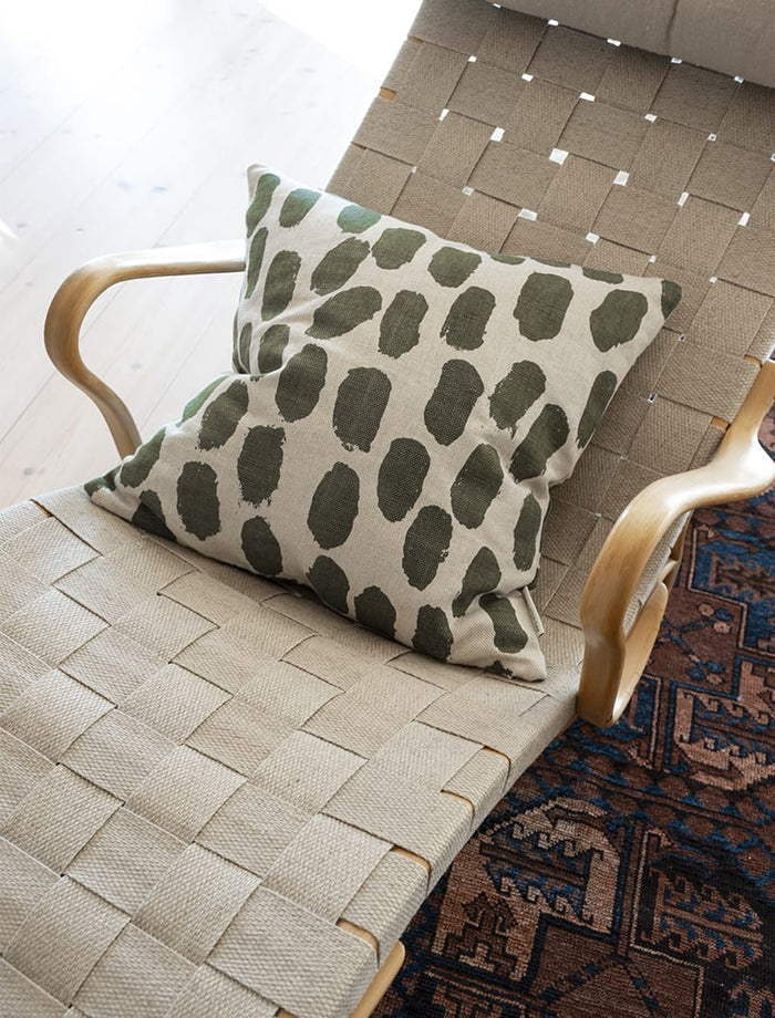 DOTS CUSHION COVER, OLIVE