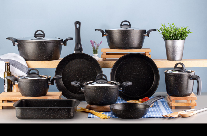 Drobina Granite Cookware Set – 14 Pieces