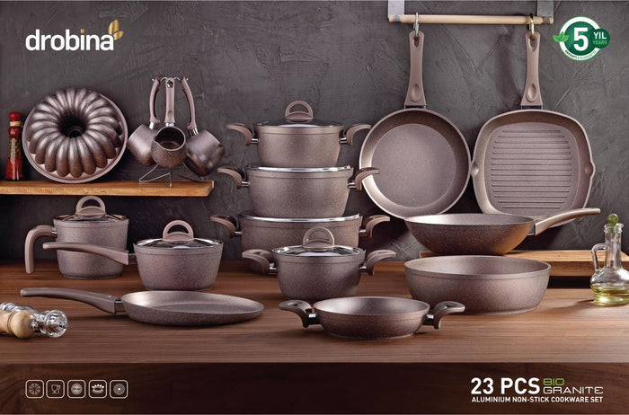 Drobina Granite Cookware Set – 23 Pieces