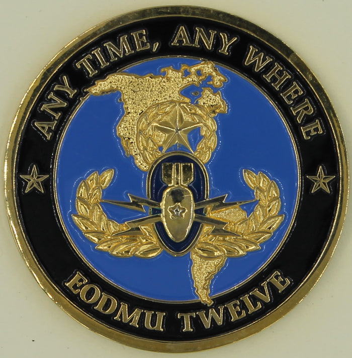 EODMU Twelve Any Time Any Where Dice Navy Challenge Coin
