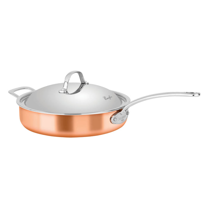 Escoffier Induction Saute Pan with helper handle 28 x 6cm, Copper