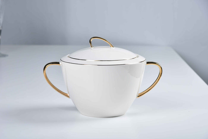 ETERNA PORCELAIN - 60 PIECE DINNER SET FOR 6 PEOPLE - ORGANIC - YZ24-001 - GOLD