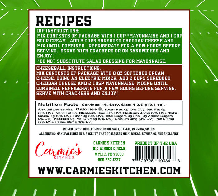 Extra Point Pimento Cheese Dip Mix - Game Day Collection