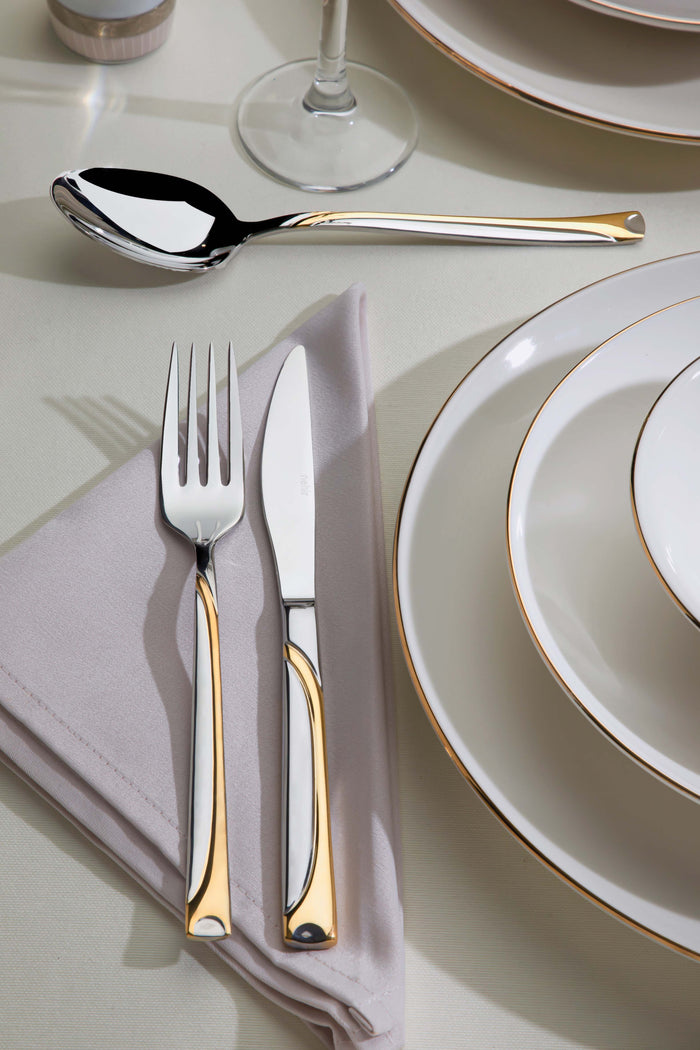 FIESTA GOLD+MIRROR - 89 PIECE - 12 PERSON - BOXED CUTLERY SET