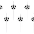 Football Birthday Candles - 3D Soccer Ball Cake Candles - Match Day Stadium Party Decor -Sports Award Ceremony-Black & White Balls-Pack Of 6 - Jolie Fete UK