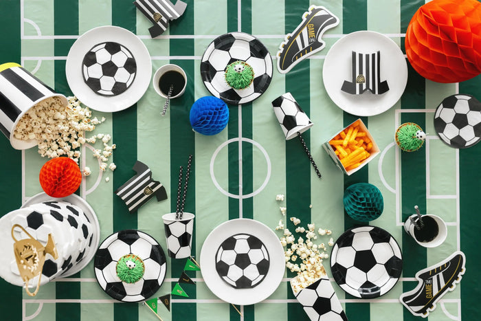Football Pitch Disposable Tablecloth - Soccer Field Table Cover - Match Day Party Decorations - Kids Sports Birthday Tableware -120 x 180 cm - Jolie Fete UK