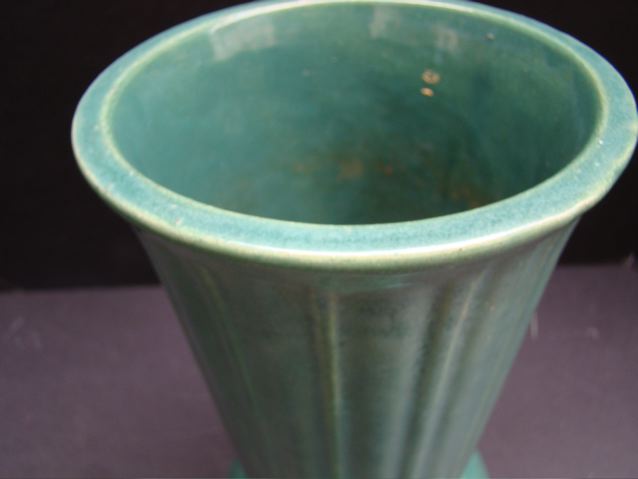 Garden City Fluted Unusual Dark Green Vase