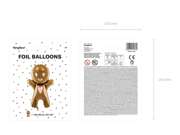 Gingerbread Man Balloon - Gingerbread Man Christmas Balloon - Kids Christmas Balloon - Candy Party Balloon - Christmas Party Balloon - Jolie Fete UK