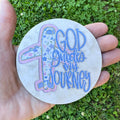 God Guides My Journey Floral Airplane Coaster