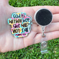 God Is Within Her Interchangeable Badge Button with Reel Option