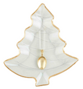 Gold Edge Glass Tree Platter