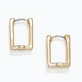 Gold Hinged Rectangle Earirngs