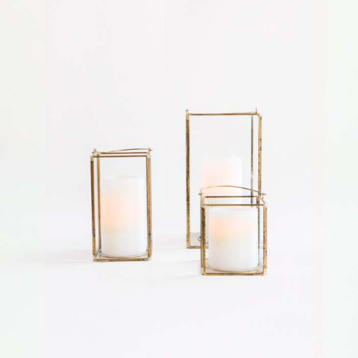Gold Hurricane Lantern