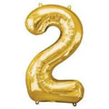 Gold number 2 balloon - Large gold foil 2 balloon - 2nd birthday balloon -Birthday party balloon-Party decorations-Giant balloon-34" balloon
