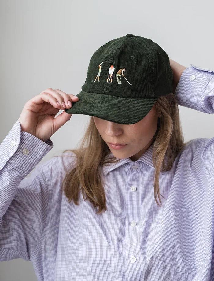 GOLFERS CAP, CORDUROY GREEN