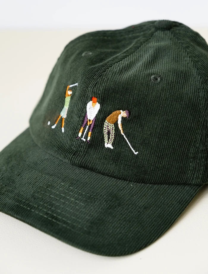 GOLFERS CAP, CORDUROY GREEN