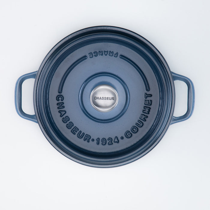Gourmet Round French Oven 24cm/4 Litre, Cast Iron, Midnight Blue