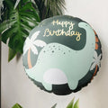 Dinosaur Balloon - Brontosaurus Happy Birthday Balloon - Dino Theme Party Decor - Mint & Forest Green Foil Balloon - Roar Into One Two Three - Jolie Fete UK