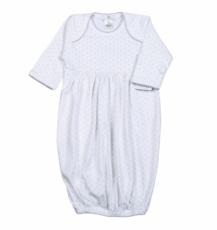 Grey Dots & Grey Trim Pima Gown