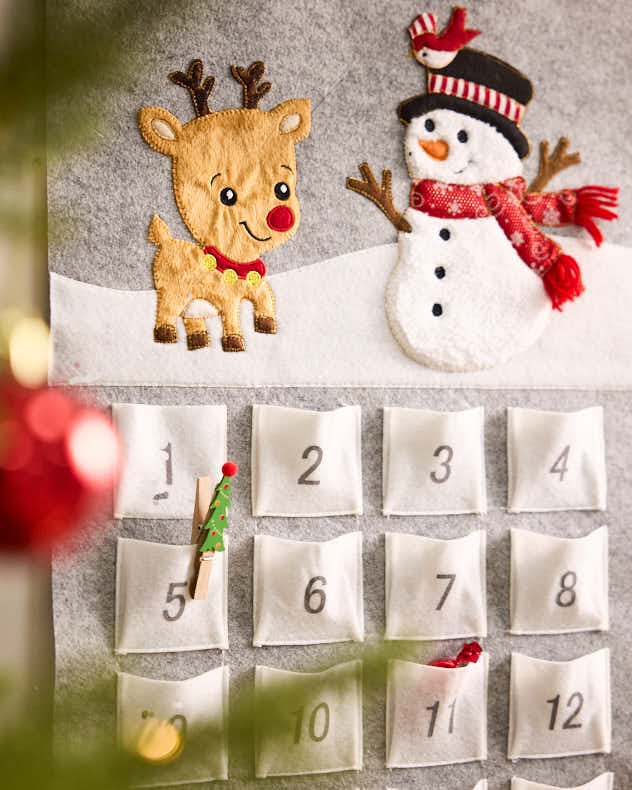 Advent Calendars - Grey Reindeer and Snowman Advent Calendar