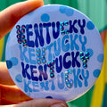 Groovy Kentucky Repeating Polka Dot Button