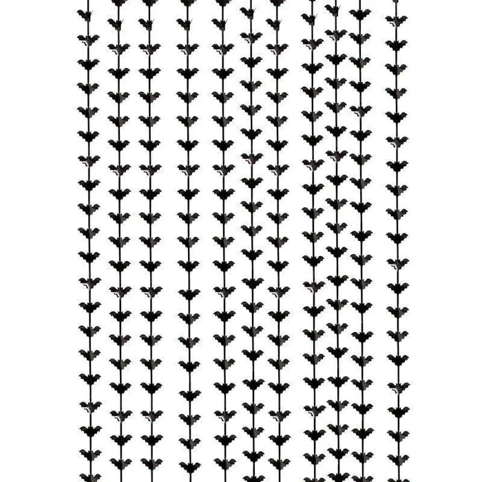 Halloween Black Bat Backdrop - Black Bat Fringe Curtain - Halloween Photo Backdrop - Halloween Party Decorations