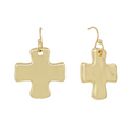 Hammered Cross Earrings