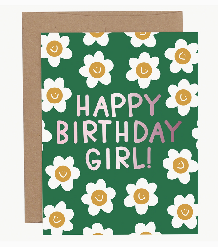 Happy Birthday Girl Floral Card