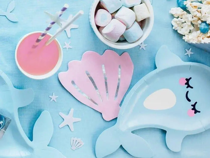 Iridescent Popcorn Boxes - Narwhal Popcorn Boxes - Mermaid party decor - Iridescent Seashell Boxes - Party decorations - Under the sea