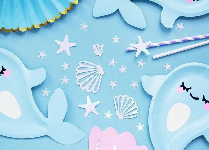 Iridescent Popcorn Boxes - Narwhal Popcorn Boxes - Mermaid party decor - Iridescent Seashell Boxes - Party decorations - Under the sea