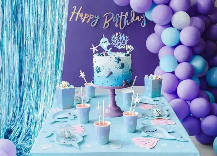 Iridescent Popcorn Boxes - Narwhal Popcorn Boxes - Mermaid party decor - Iridescent Seashell Boxes - Party decorations - Under the sea