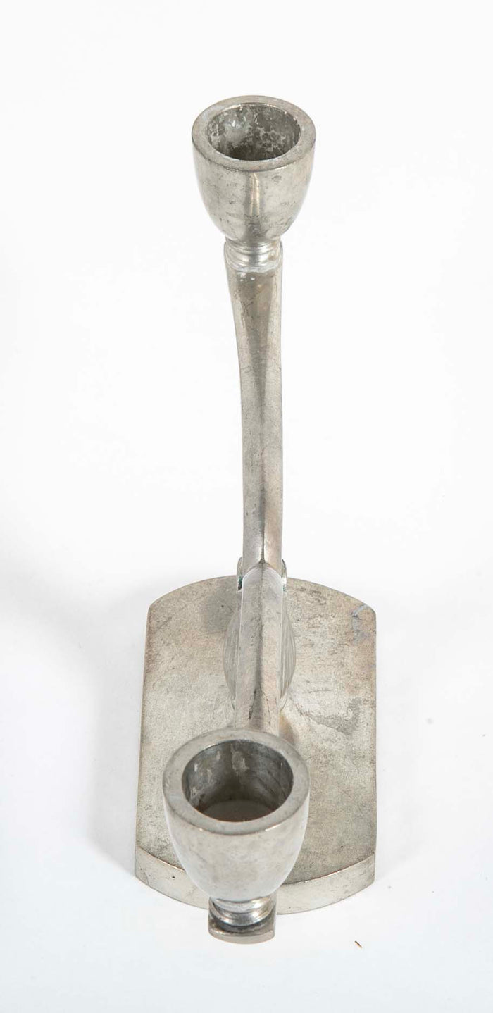 Just Andersen Pair of Two Arm Pewter Candlesticks