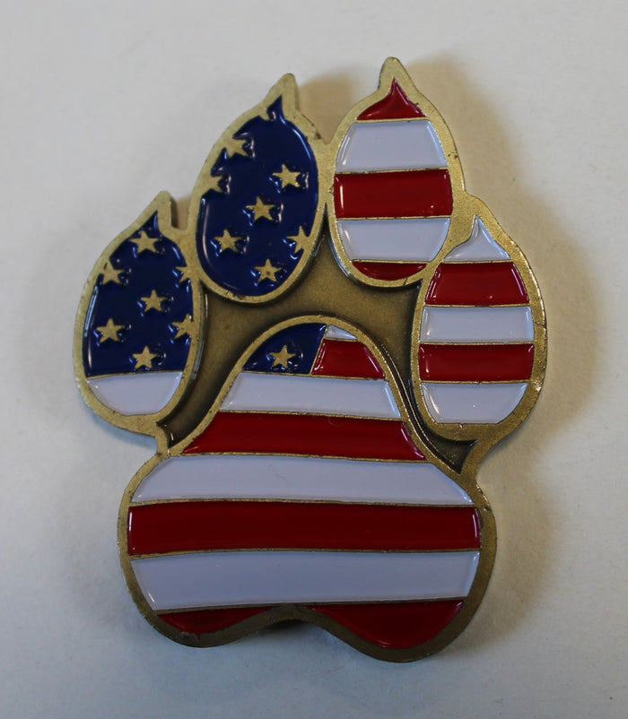 K9 Handler Working Dog Paw Army Navy Marine Air Force Challenge Coin