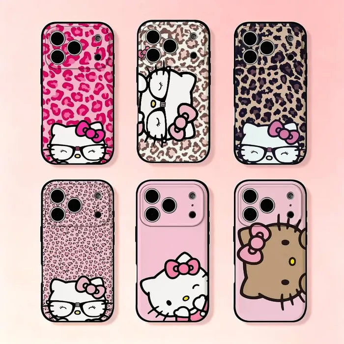 Kawaii Hello Kitty Leopard Print Phone Case | iPhone 11–17 Pro Max