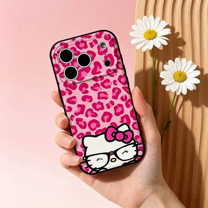 Kawaii Hello Kitty Leopard Print Phone Case | iPhone 11–17 Pro Max
