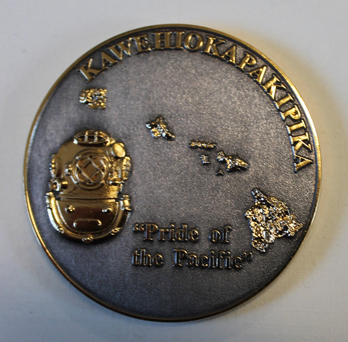 Kawehiokapakipika Deep Sea Diver / Diving Get In The Fucking Water and Go To Work Navy Challenge Coin