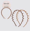 Kitsch Zigzag Headbands 2pc Set-Neutral
