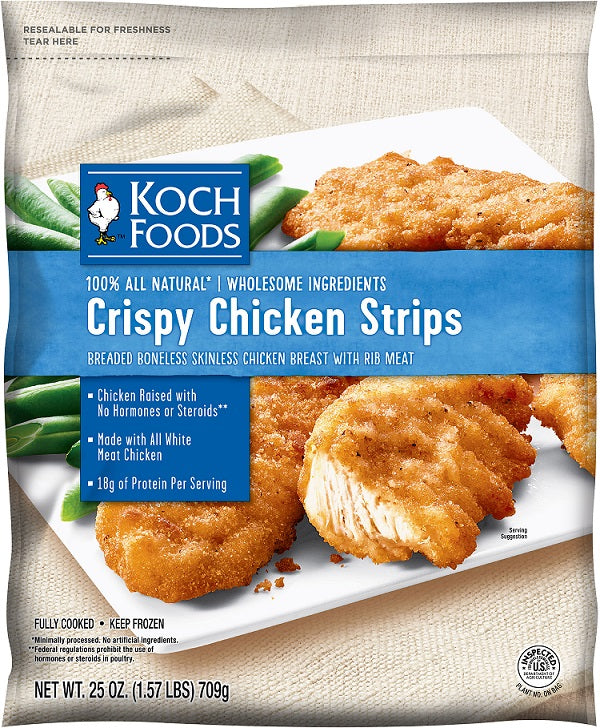 KOCH FOODS CRISPY CHICKEN  STRIPS 25.5 OZ