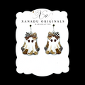 Leopard Patchwork Ghost Dangle Earrings