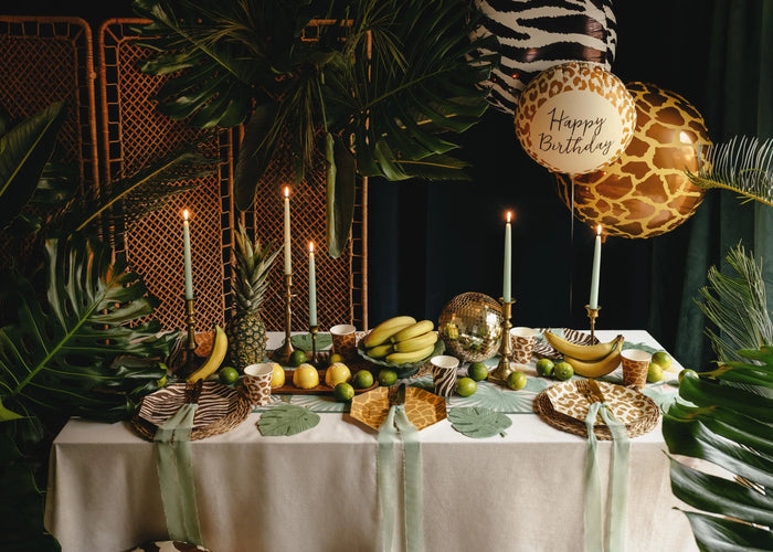 Leopard Print Happy Birthday Balloon - Safari Foil Balloon - Jungle Party Decor - Round Birthday Balloon -Wild One Theme-Kids Birthday Party - Jolie Fete UK