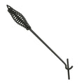 A black heavy-duty steel lid lifter with heat resistant paint and a cool-touch coil handle on a white background